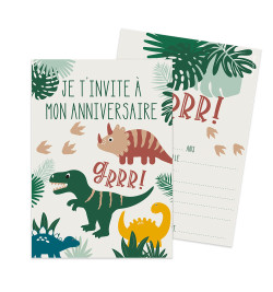 8 cartes d'invitation Dinosaure réf.0264