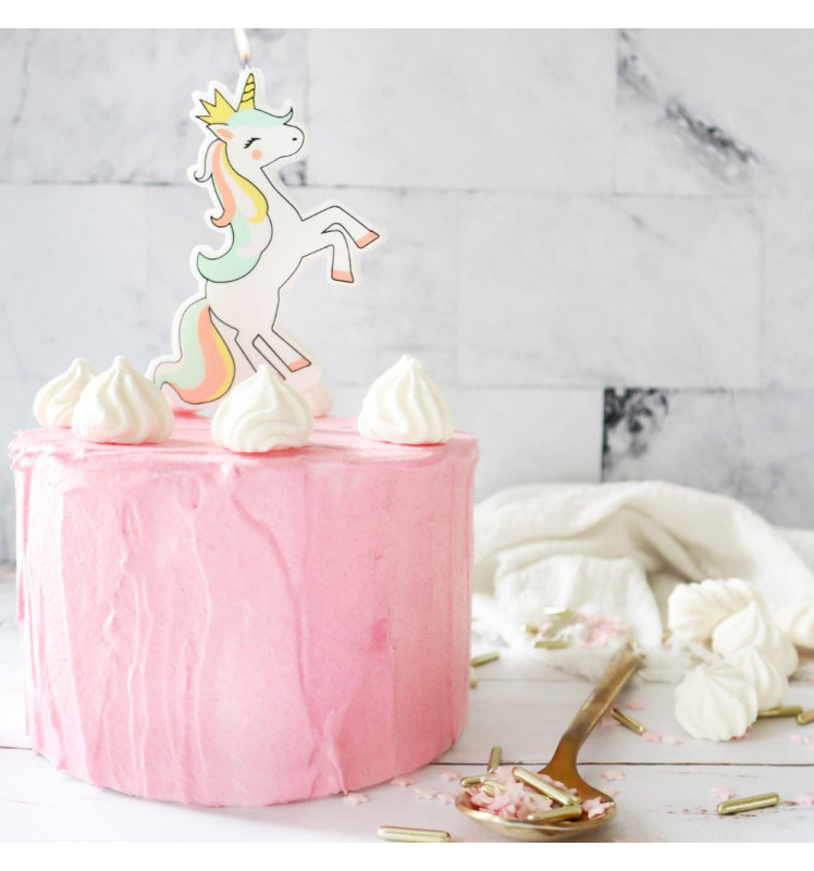 Ambiance gâteau avec bougie XXL Licorne réf.0344 - ScrapCooking