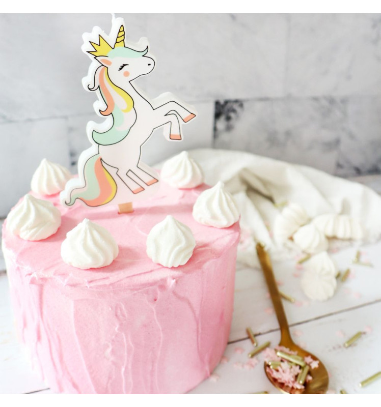 Gâteau avec bougie XXL Licorne réf.0344 - ScrapCooking