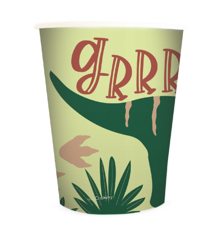 8 Dino paper party cups - ScrapCooking®