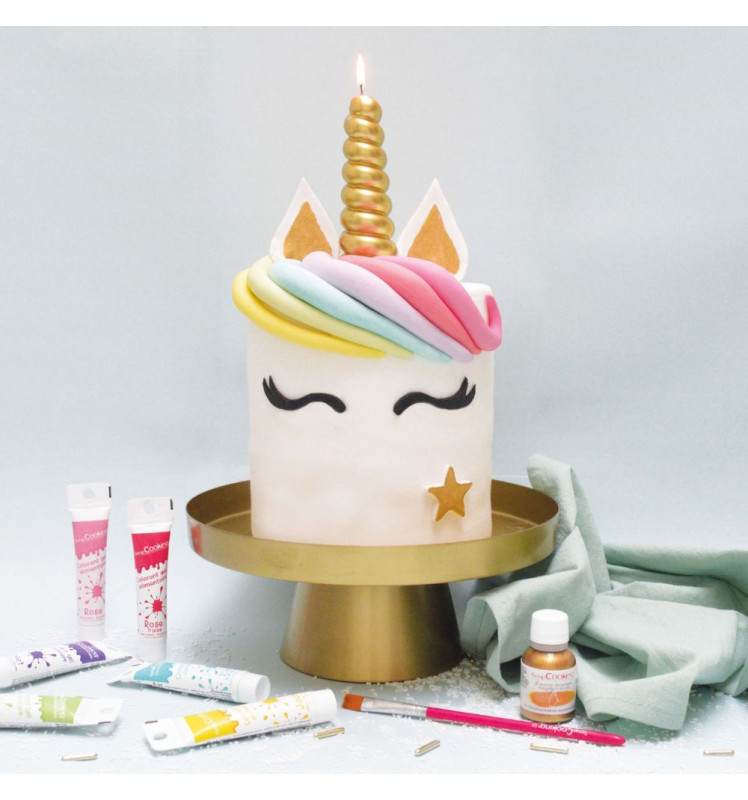 Ambiance gâteau Licorne avec Bougie XXL corne de Licorne réf.0347 - ScrapCooking