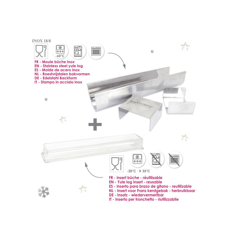 Stainless steel log mould + insert