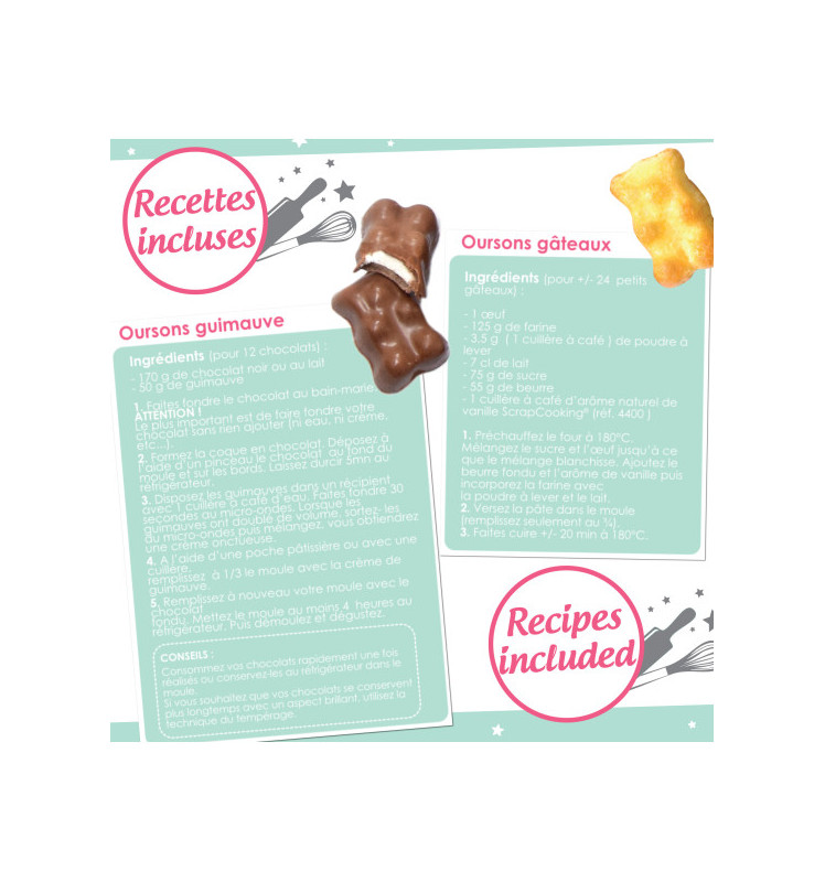 Moule silicone oursons guimauve recettes oursons packaging - ScrapCooking