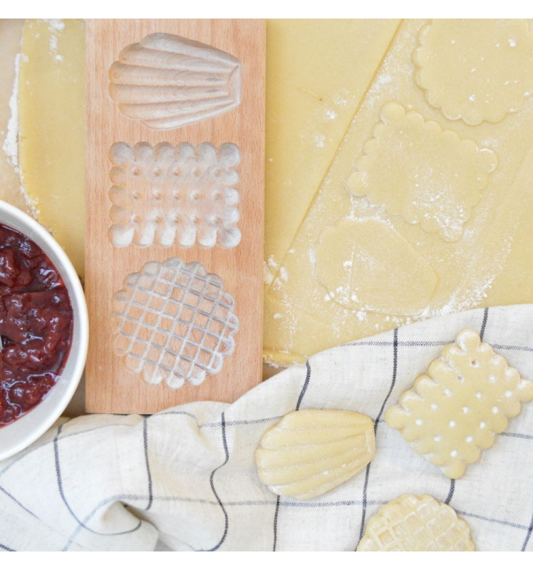 Wooden mould for filled biscuits Petits biscuits