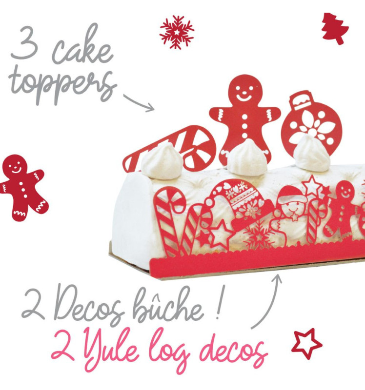 Cake scenery wrapper + cake toppers Christmas - ScrapCooking®