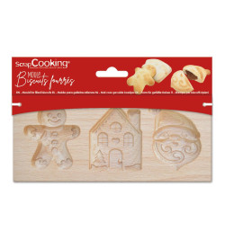 Moule bois biscuits fourrés Noël Packaging - ScrapCooking