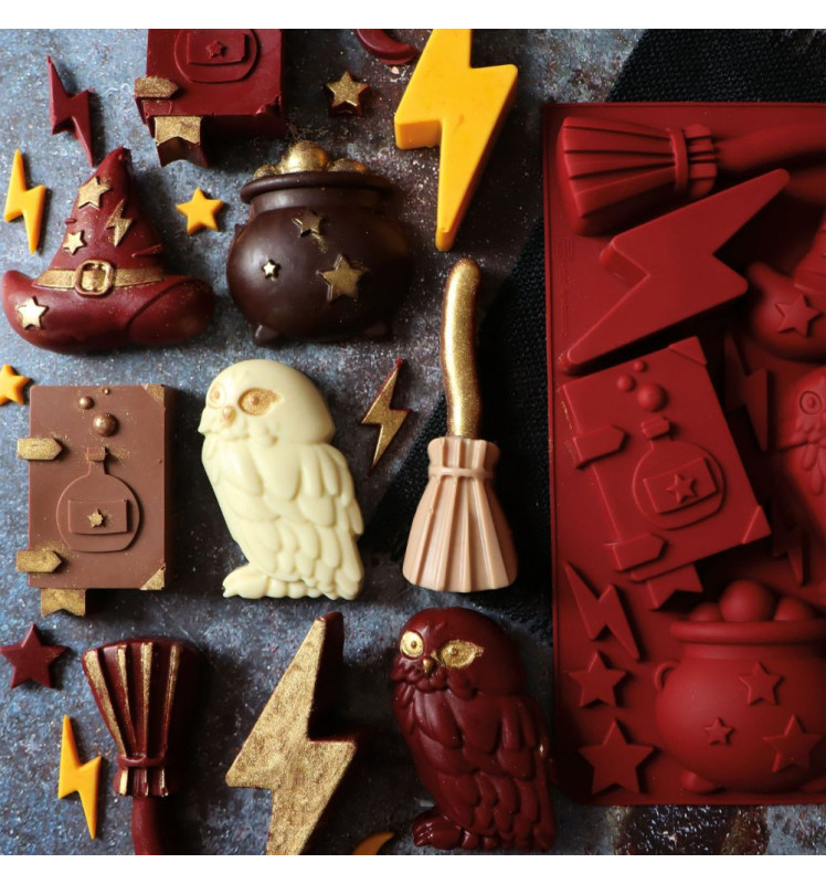 Silicone mould with 6 wizard-themed cavities - ScrapCooking®