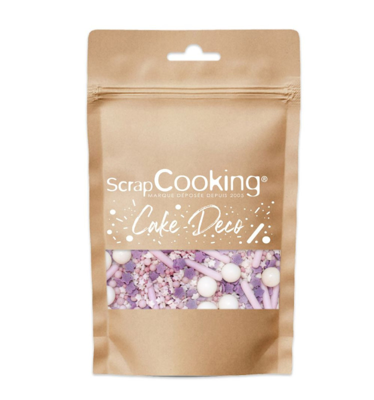 Sweetened decors lilac rods mix 70g - ScrapCooking®