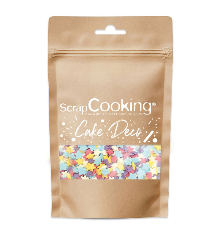 Pot of multicolour stars sugar sprinkles - ScrapCooking®