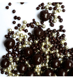 Deco choco black-gold beads