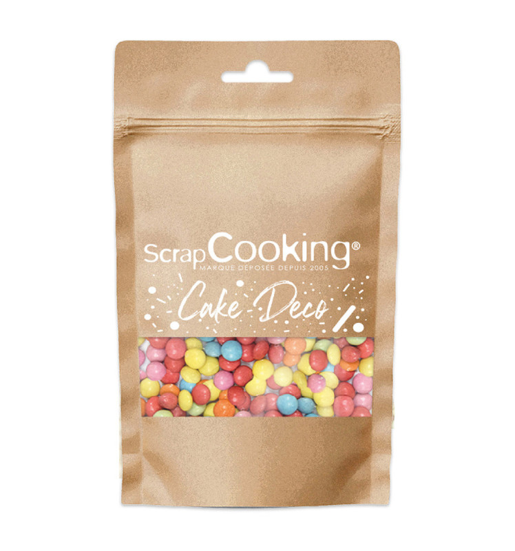 Multicoloured chocolate candy dragees decors - ScrapCooking®