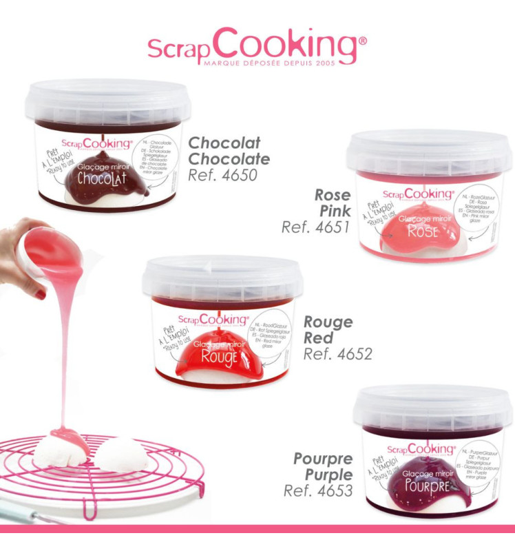 Red ready to use mirror glaze mix 300g - ScrapCooking