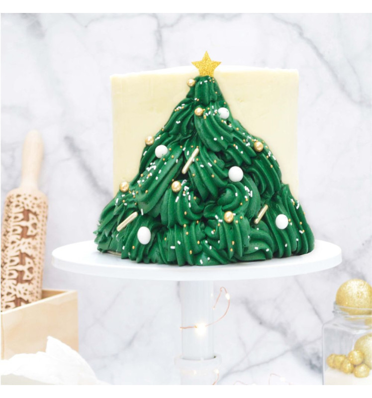 Décorations sapin Noël sur gateau Douille chantilly en inox - ScrapCooking