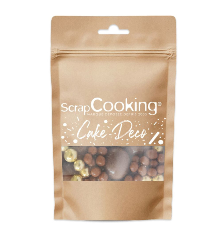 Deco pot milk-gold choco pearls - ScrapCooking®