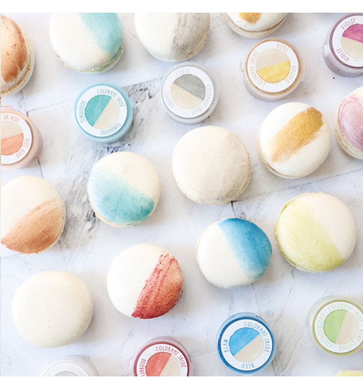 Ambiance macarons et colorants irisés