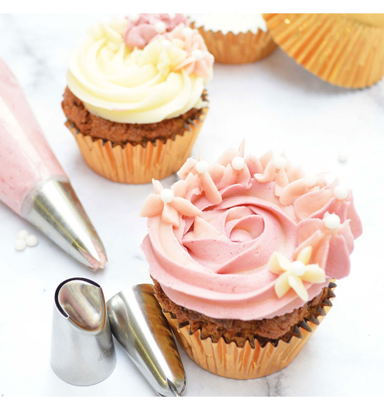 3 stainless steel nozzles - cupcakes - ScrapCooking®