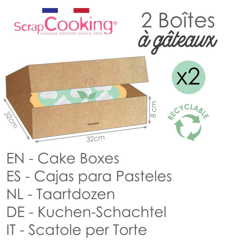 2 Cake boxes -32x32x8 cm - product image 2 - ScrapCooking