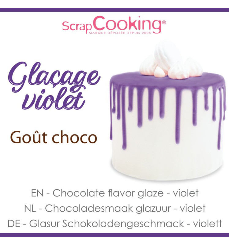 Chocolate flavour glaze - violet 130g - Scrapcooking