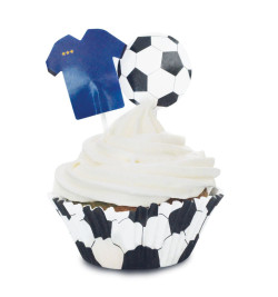 24 cupcake cases + 24 cake toppers Football - product image 4 - ScrapCooking