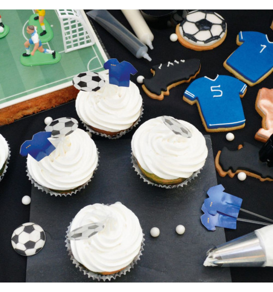 24 cupcake cases + 24 cake toppers Football - product image 3 - ScrapCooking