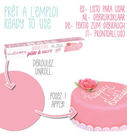 Pink sugarpaste roll 430g - product image 2 - ScrapCooking