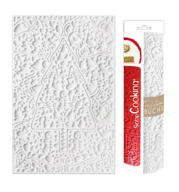 Tapis 3D bûche Sweet Xmas contenu - ScrapCooking