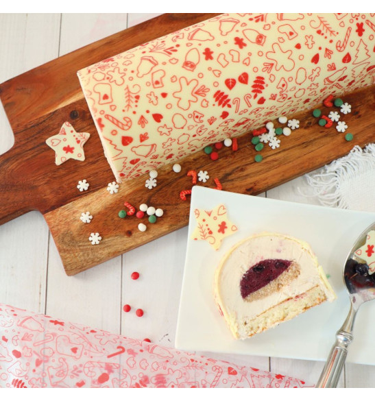 2 feuilles transfert Sweet Xmas - buche décoration noel - ScrapCooking