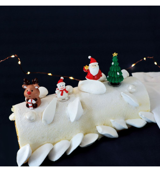 4 accessoires Sweet Xmas buche noel - ScrapCooking