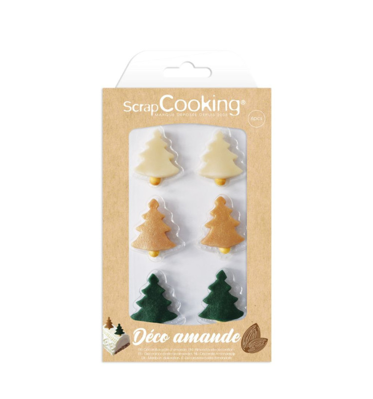 Décoration Sapins Noël pâte d'amande packaging - ScrapCooking