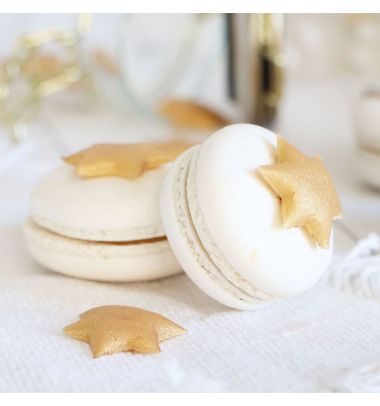 Déco Etoiles dorées pâte d'amande - macarons décorés - ScrapCooking