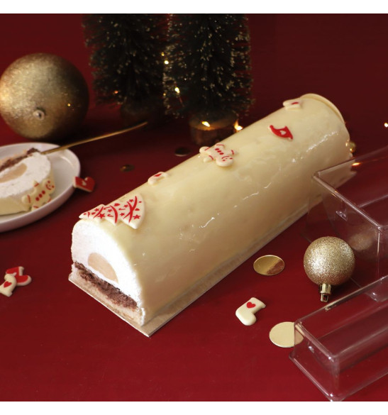 2 yule log APET crystal moulds Classic - ScrapCooking