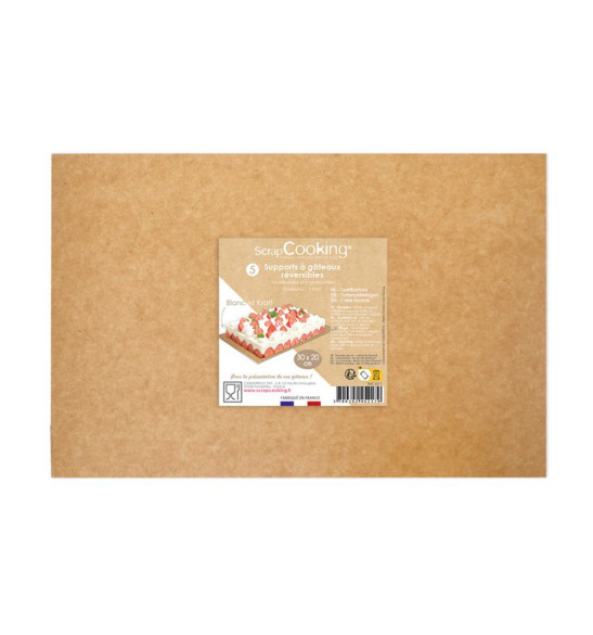 5 kraft cake boards 20 x30 cm  - product image 1 - ScrapCooking