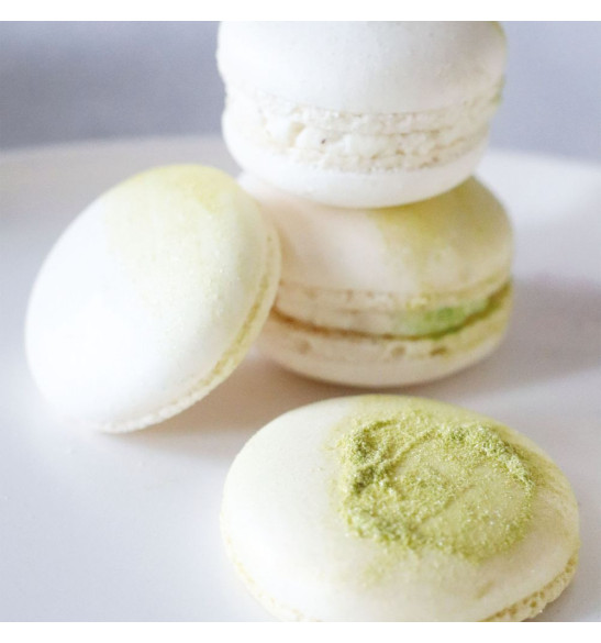 Colorant de surface irisé vert citron -  macaron - ScrapCooking