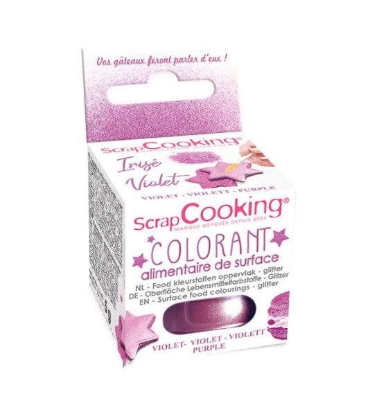 Colorant de surface irisé violet - pack - ScrapCooking