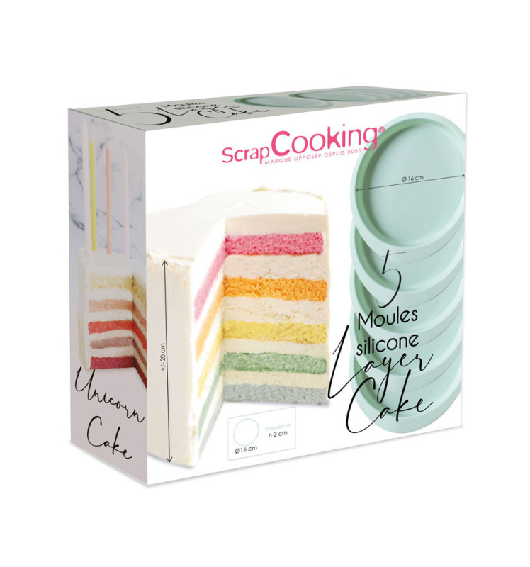 Buy Rainbow Cake Round Silicone Layer Cake Mould - ScrapCooking®