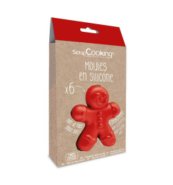 6 moules silicone individuels Ginger pack - ScrapCooking