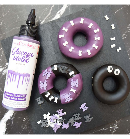Glaçage violet goût choco - Drip cake - donuts -ScrapCooking