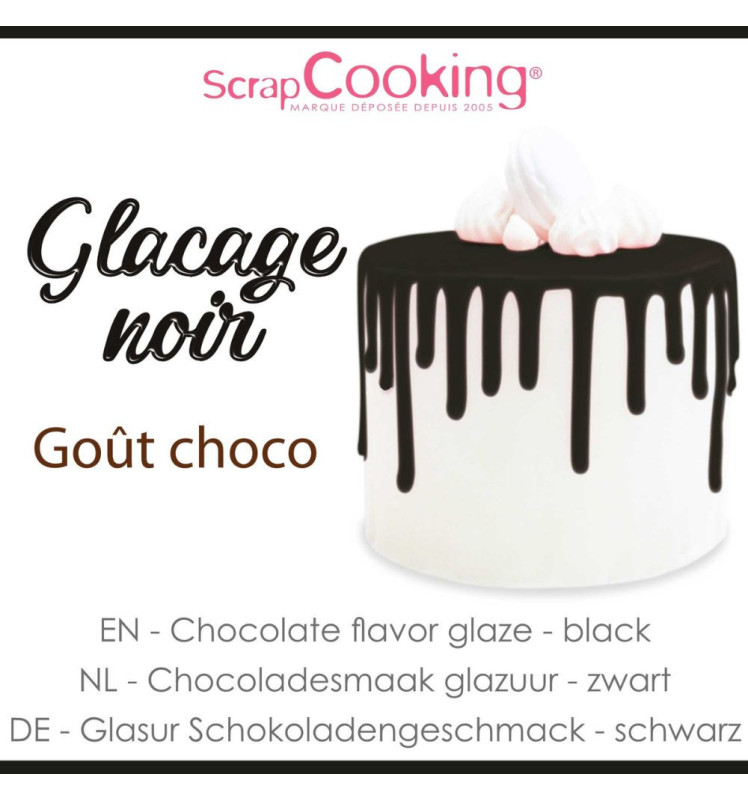 Chocolate flavour glaze - black 130g - ScrapCooking