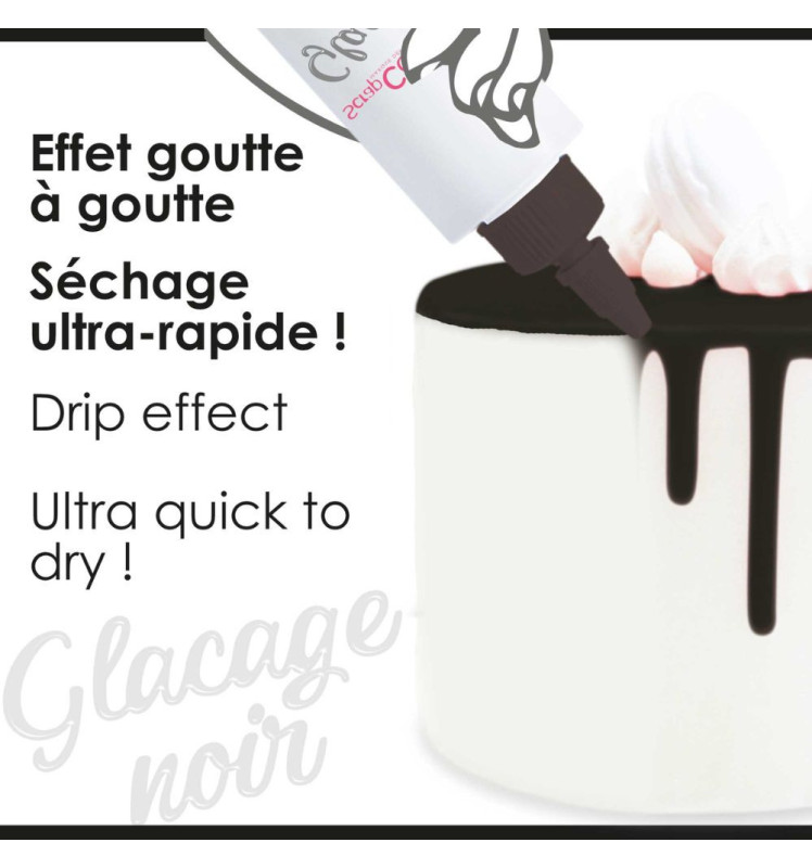 Chocolate flavour glaze - black 130g - ScrapCooking