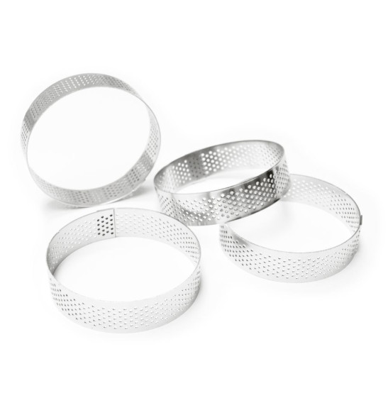 4 individual perforated round tart rings 8 cm - product image 2 - ScrapCooking