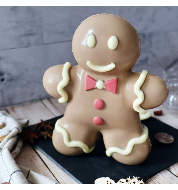 Moule 3D choco bonhomme pain d'épices - ginger chocolat XL - ScrapCooking