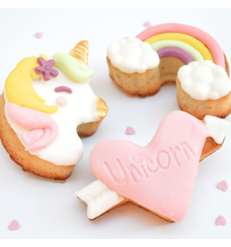 Moule en silicone multi-licorne - petits gateaux licorne - ScrapCooking