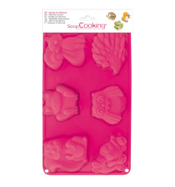 Silicone mould with 6 Forest animals-themed cavities - product image 1 - ScrapCooking