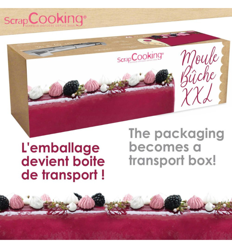 Moule bûche inox XXL - boite -ScrapCooking