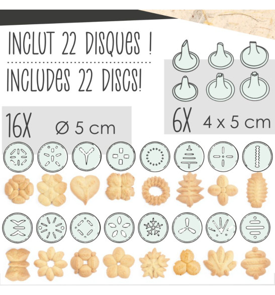 Presse à biscuits Need'it - embouts -  ScrapCooking