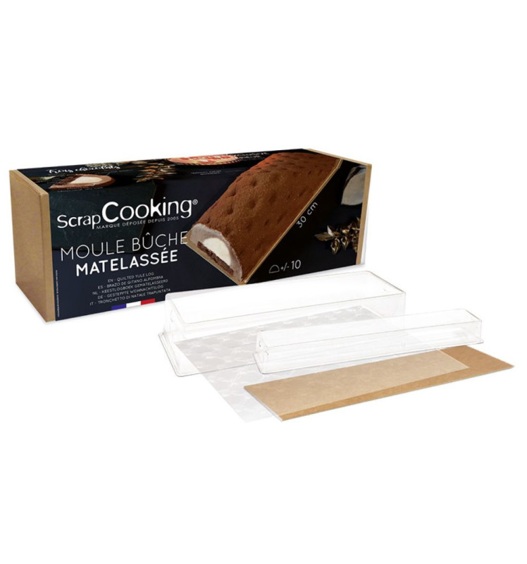 Contenu buche matelassée avec buche, insert et support - ScrapCooking