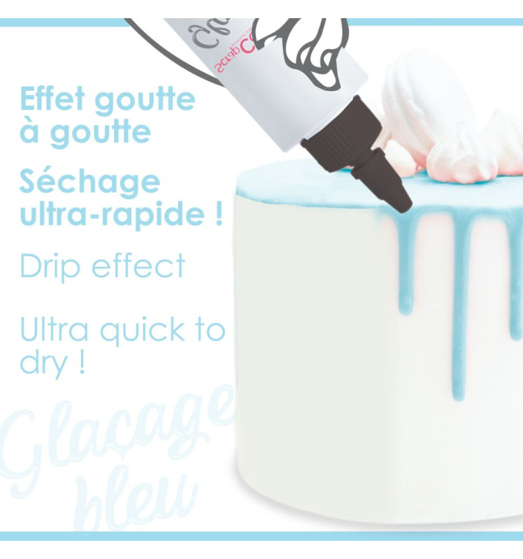 Glaçage bleu goût choco - Drip cake séchage rapide - ScrapCooking