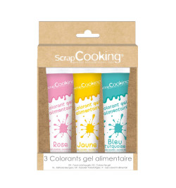 Set of 3 color'gels yellow/ pink / turquoise - ScrapCooking