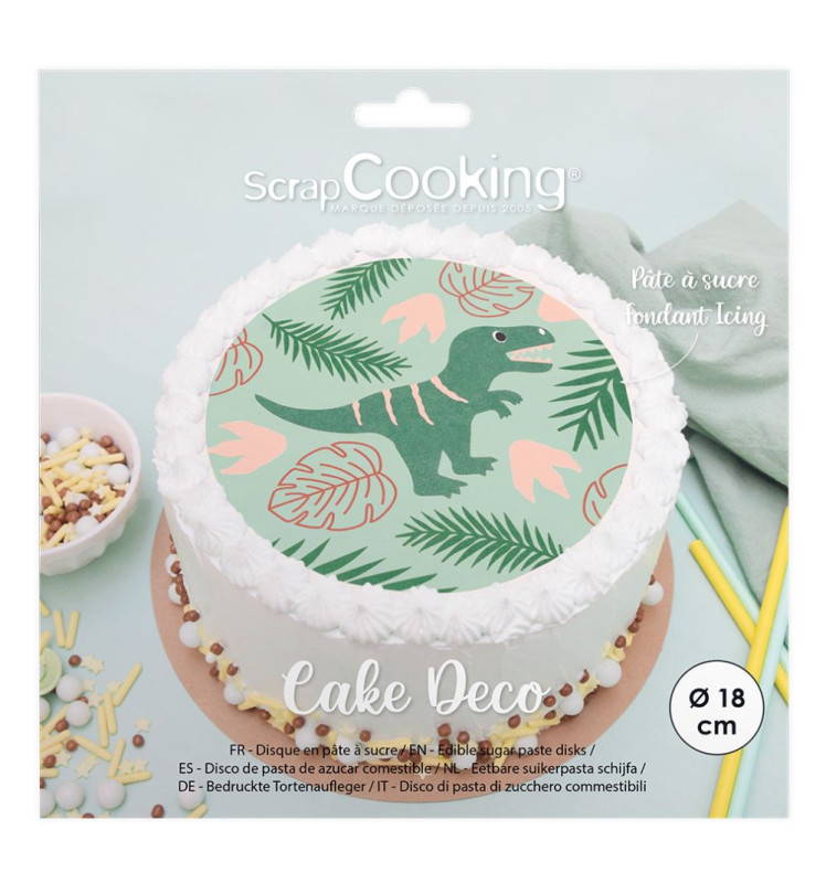 Disque de pâte à sucre Dinosaure - ScrapCooking