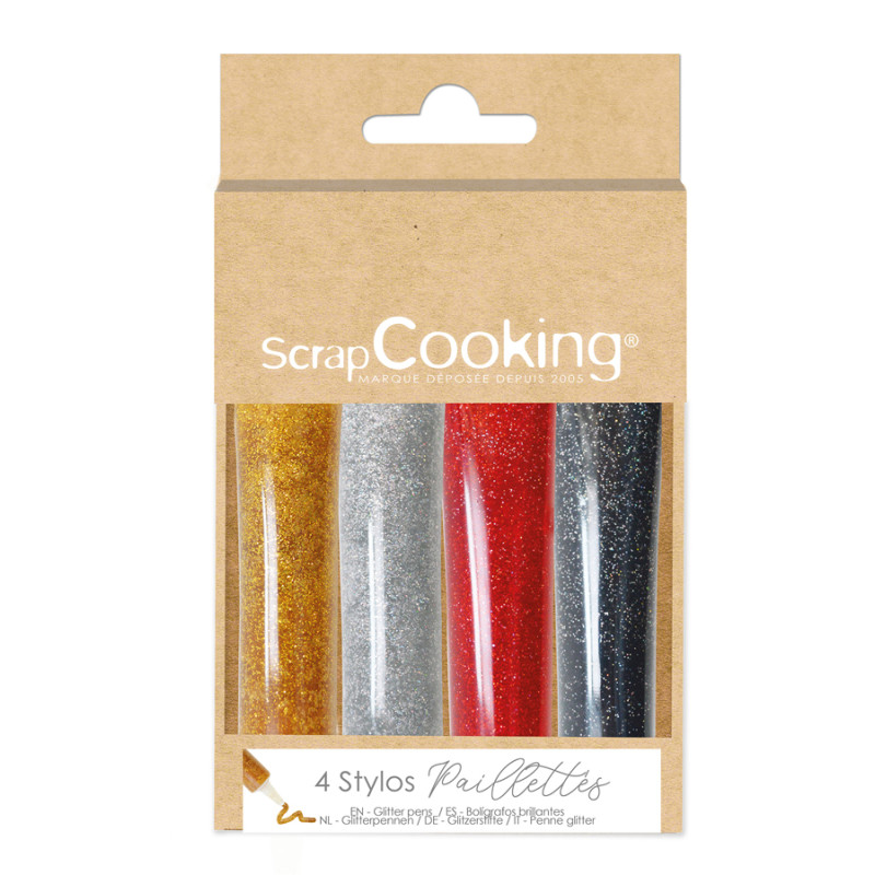 Set of 4 glitter pens - ScrapCooking®